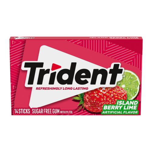 Trident Island Berry Lime Sugar Free Gum - 14 Stick Pack