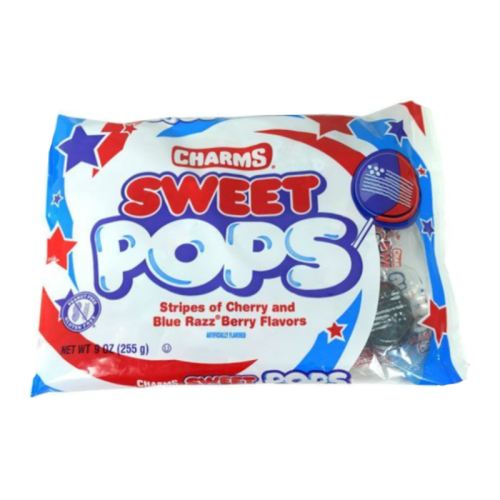 Charms Sweet Pops Patriotic Stars & Stripes - 9oz (255g)
