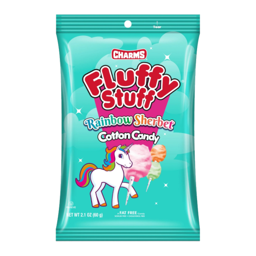 Charms Fluffy Stuff Rainbow Sherbet Cotton Candy - 2.1oz (60g)