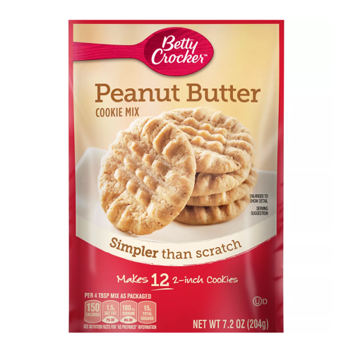 Betty Crocker Snack Size Peanut Butter Cookie Mix - 7.2oz (204g)