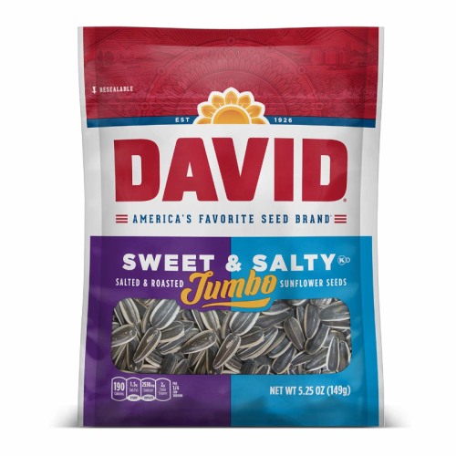David - Jumbo Sunflower Seeds Sweet & Salty - 5.25oz (149g)