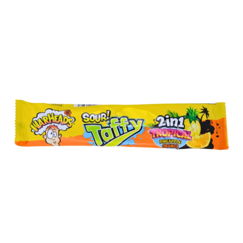 Warheads Taffy Bar 2in1 Tropical Pineapple Orange - 1.5oz (42g)