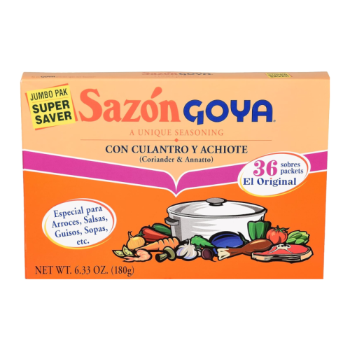 Sazon Goya Coriander & Annato Seasoning Jumbo Pack - 6.33oz (180g)