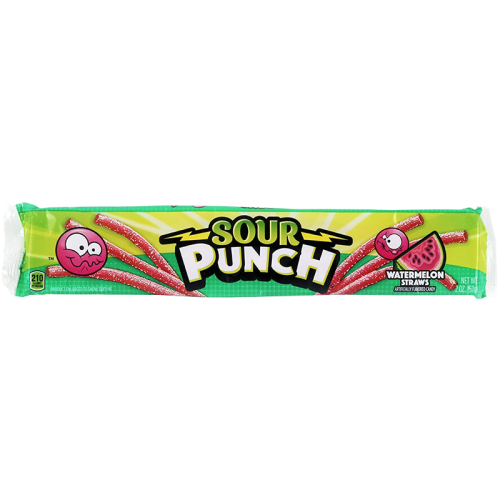 Sour Punch Watermelon Candy Straws - 2oz (57g)
