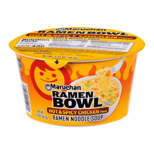 Maruchan - Hot & Spicy Chicken Flavor - Ramen Noodles & Vegetables Bowl - 3.3oz (94g)
