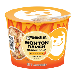 Maruchan Wonton Ramen Hot & Spicy Chicken Noodle Soup 3.69oz (104.8g)