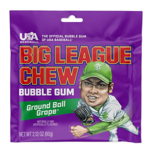 Big League Chew Ground Ball Grape Bubble Gum - 2.12oz (60g)