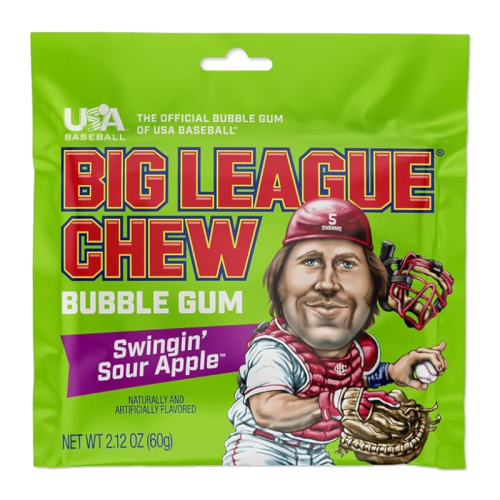Big League Chew Sour Apple Bubble Gum - 2.12oz (60g)