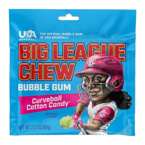 Big League Chew Curveball Cotton Candy Bubble Gum - 2.12oz (60g)