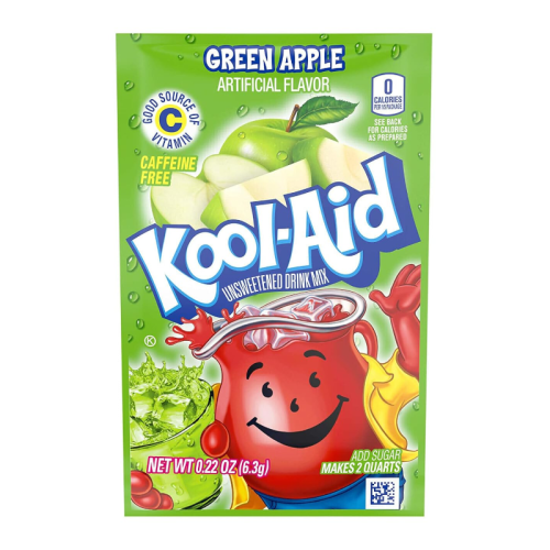 Kool-Aid Green Apple Unsweetened Drink Mix Sachet 0.22oz (6.3g)