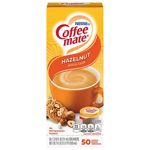 Coffee-Mate - Hazelnut - Liquid Creamer Singles - 50-Piece x 3/8fl.oz (11ml)