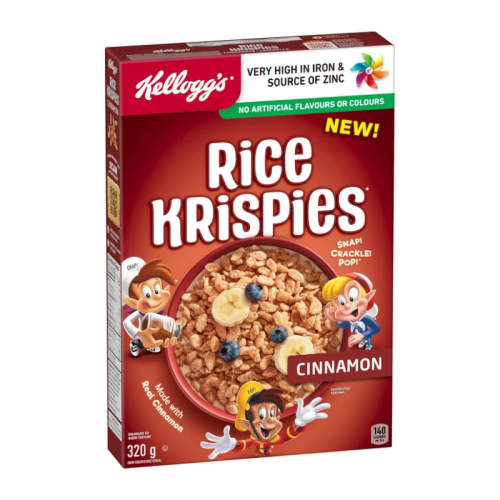 Kellogg's Rice Krispies Cinnamon Cereal - 320g [Canadian]