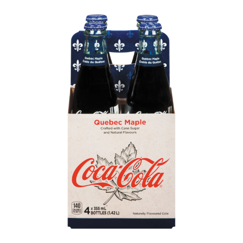 Coca Cola Quebec Maple - 12fl.oz (355ml) Glass Bottle - 4 Pack [Canadian]