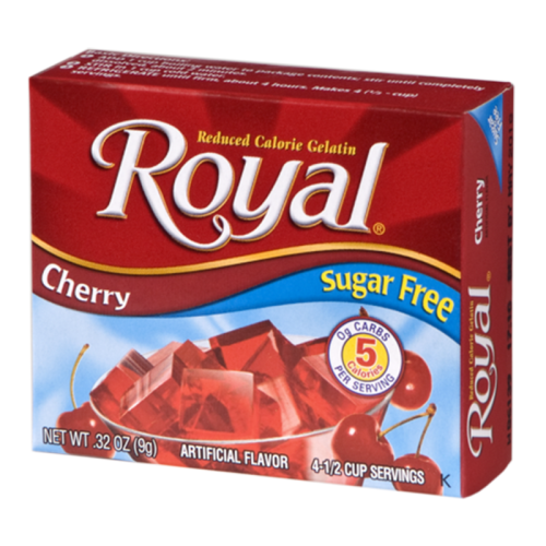 Royal Gelatin Sugar Free - Cherry - 0.32oz (9g)