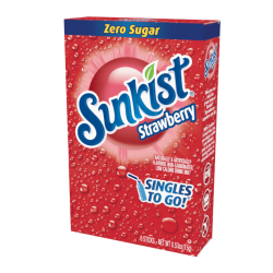 Sunkist Strawberry Soda Zero Sugar Singles to Go - 0.58oz (16.5g)