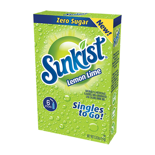 Sunkist Lemon Lime Zero Sugar Singles to Go - 0.53oz (15g)