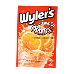 Wyler's 2QT Outrageous Orange Unsweetened Soft Drink Mix Sachet - 0.15oz (4.3g)