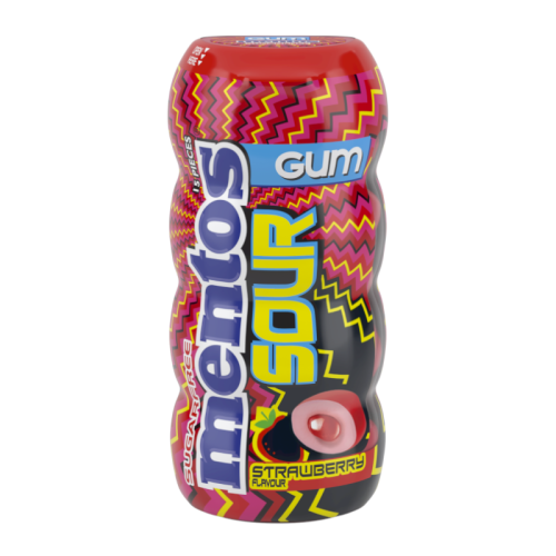 Mentos Sour Strawberry Sugarfree Gum - 56g