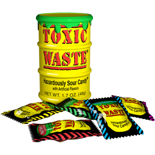 Toxic Waste Yellow Drum Extreme Sour Candy 1.5oz (42g)