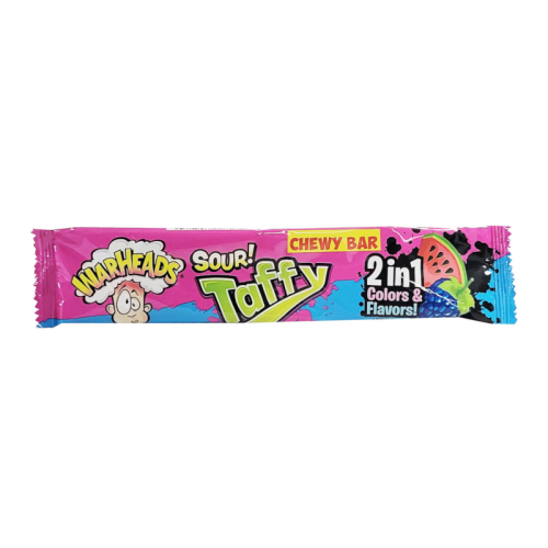 Warheads Taffy Bar 2in1 Watermelon Blue Raspberry - 1.49oz (42g)