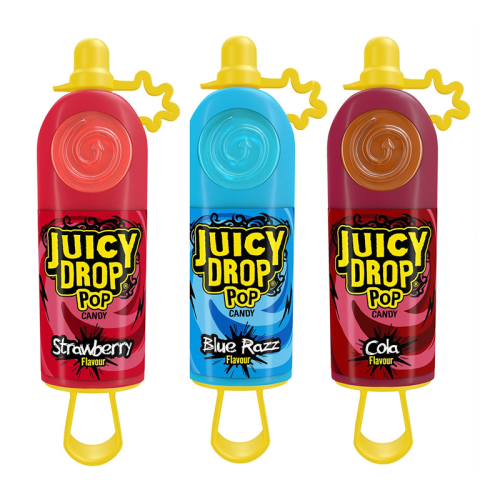 Bazooka Juicy Drop Pop Lollipop with Sour Gel - 26g [UK]