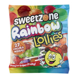 Sweetzone Rainbow Lollies Bags - 182g [UK]