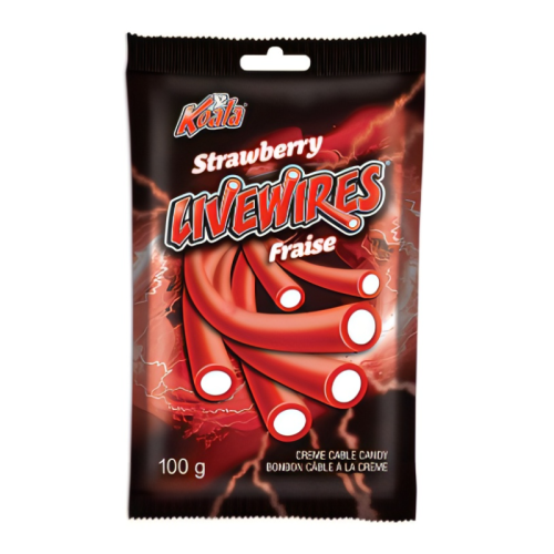 Livewires Cream Cables Strawberry - 100g [Canadian]