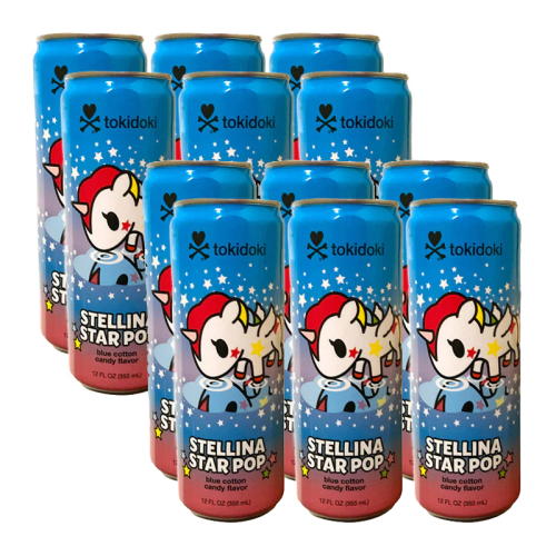 tokidoki Stellina Star Pop Blue Cotton Candy Soda - 12fl.oz (355ml) x 12