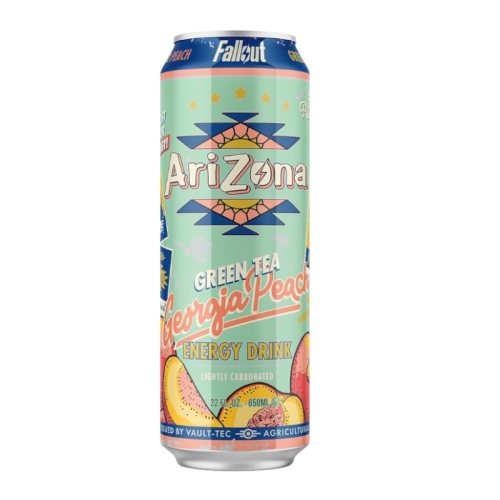 Arizona x Fallout Georgia Peach Green Tea Energy Drink - 22fl.oz (650ml)