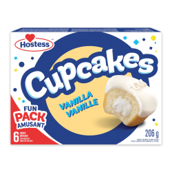 Hostess Vanilla Cupcakes Fun Pack 6-Pack - 206g [Canadian]