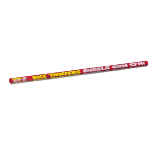 Face Twisters Big Stik Sour Bubble Gum - Strawberry - 2.1 oz (62g)