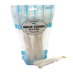 Espeez Rock Candy on a Stick White 8-Stick Peg Bag - 6.4oz (181.4g)