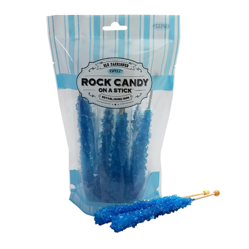 Espeez Rock Candy on a Stick Blue Raspberry 8-Stick Peg Bag - 6.4oz (181.4g)