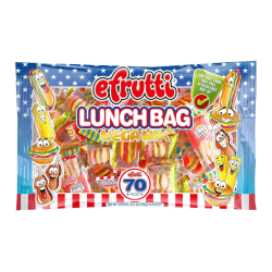 eFrutti Gummi Lunch Bag Bag Mega Mix (70 Piece) Laydown Bag - 20.14oz (571g)
