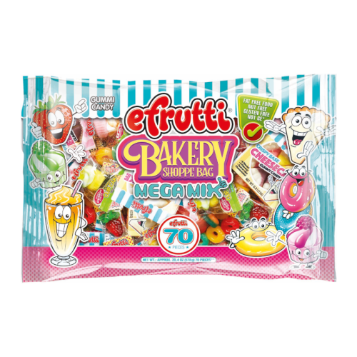 eFrutti Gummi Bakery Shoppe Bag Mega Mix (70 Piece) Laydown Bag - 20.14oz (571g)