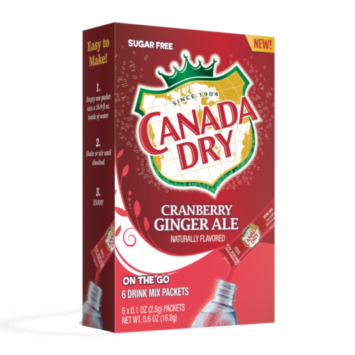 Canada Dry On To Go Cranberry Ginger Ale Drink Mix - 6 Pack - 0.6oz (16.8g)