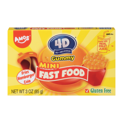 Amos 4d Fruit Gummy Mini Fast Food Theater Box - 3.53oz (100g)