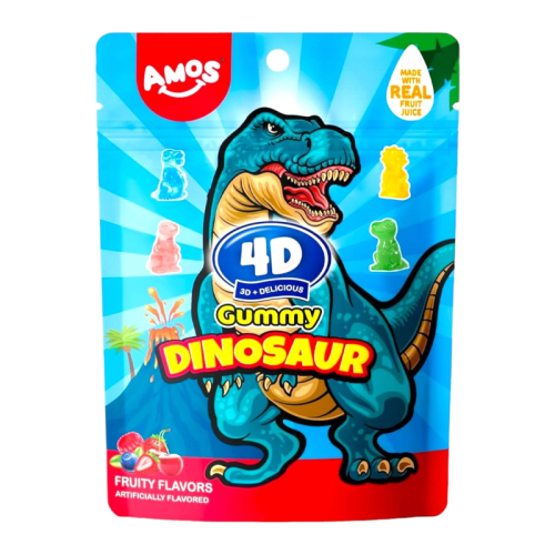 Amos 4D Gummy Dinosaurs - 7oz (198g)