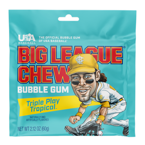 Big League Chew Triple Play Tropical Bubble Gum - 2.12oz (60g)