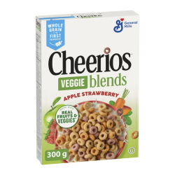 Cheerios Veggie Blends Apple Strawberry Cereal - 300g [Canadian]
