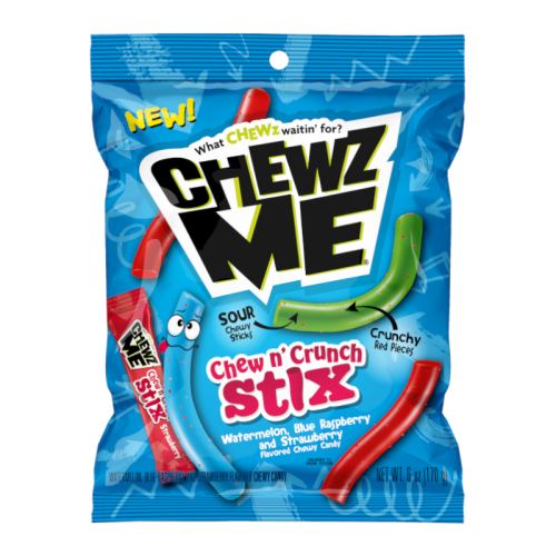 Colombina Chewz Me Chew n' Crunch Stix - 6oz (170g)