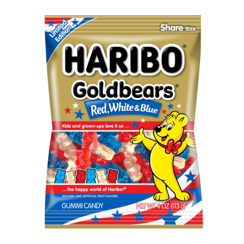 Haribo Gold Bears Red, White & Blue - 4oz (113g)