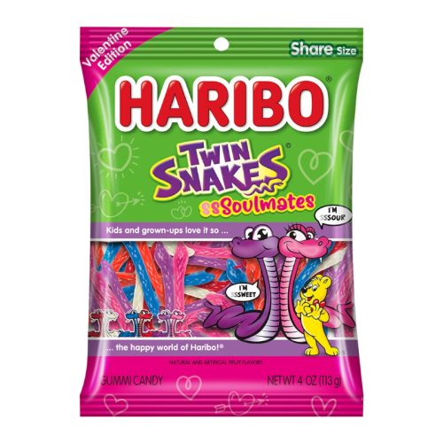 Haribo Valentines Twin Snakes Soulmates - 4oz (113g)