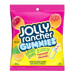 Jolly Rancher Gummies Sours Lemonade 2 Flavours In 1 - 182g [Canadian]
