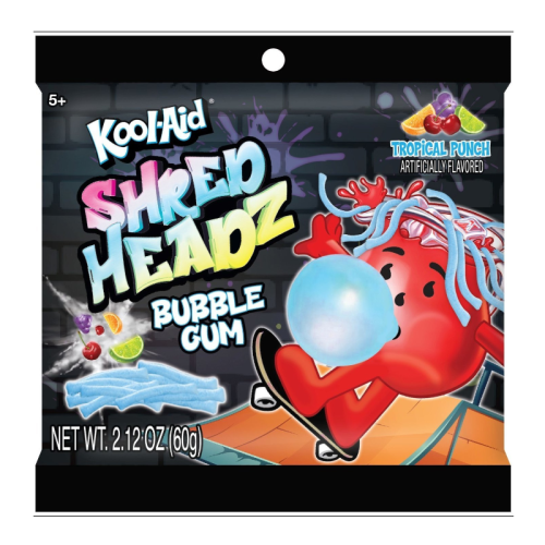Kool-Aid Shred Headz Tropical Punch Bubblegum - 2.12oz (60g)