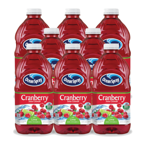Ocean Spray Cranberry Juice W/Lime - 64floz (1.89l) x 8 CASE