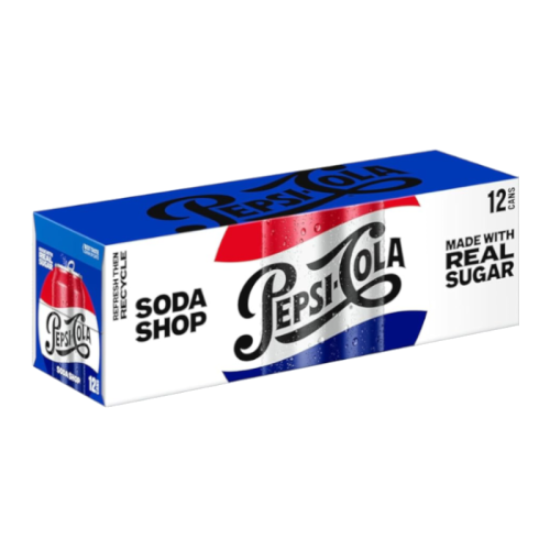 Pepsi Soda Shop with Real Sugar - 12fl.oz (355ml) 12-Pack