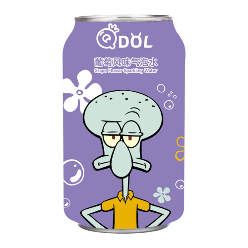 QDOL Spongebob Grape Flavor Soda Water (Squidward) - 330ml