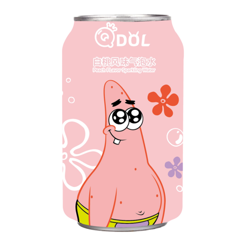 QDOL Spongebob Peach Flavor Soda Water (Patrick) - 330ml