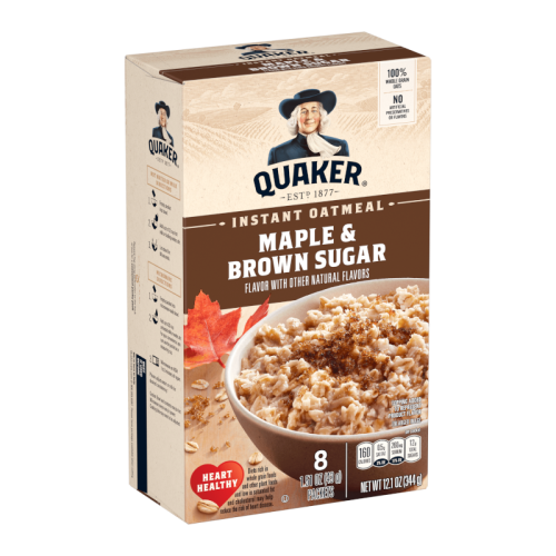 Quaker Instant Oatmeal Maple & Brown Sugar - 12.1oz (344g)